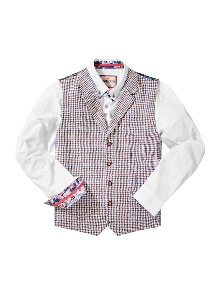 Joe Browns Linen Blend Houndstooth WaistcoatCOLETE EM - Imagem 5 de 5