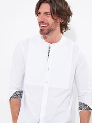 Joe Browns White Pintuck Grandad Collar Long Sleeve 100% Cotton Shirt - Image 3 of 5