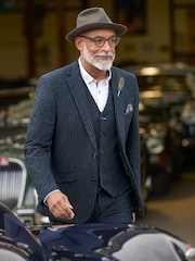 Joe Browns Blue Pinstripe Seersucker Suit Blazer - Image 1 of 7