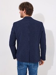 Joe Browns Blue Pinstripe Seersucker Suit Blazer - Image 4 of 7