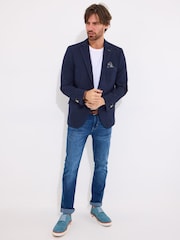 Joe Browns Blue Pinstripe Seersucker Suit Blazer - Image 5 of 7
