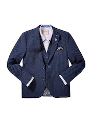 Joe Browns Blue Pinstripe Seersucker Suit Blazer - Image 7 of 7