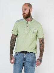 Joe Browns Green Pique Trim Henley T-Shirt - Image 3 of 7