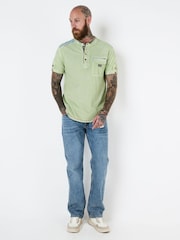 Joe Browns Green Pique Trim Henley T-Shirt - Image 5 of 7