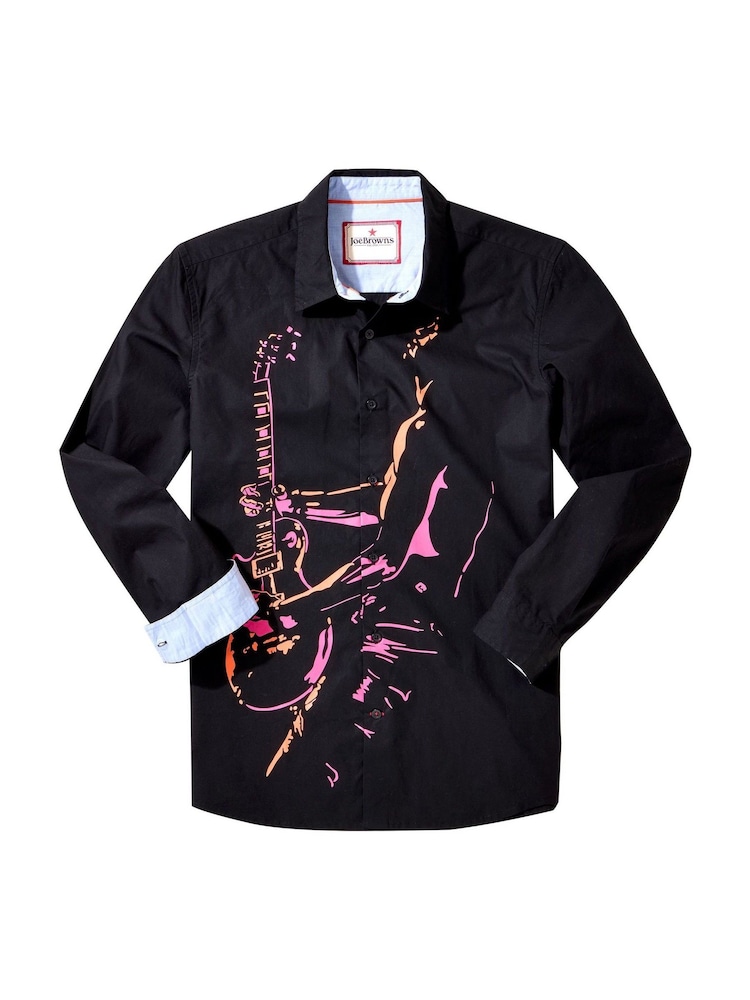 Joe Browns Black Music Man Print Long Sleeve 100% Cotton Shirt - Image 5 of 5