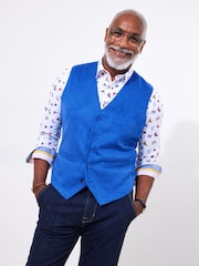 Joe Browns Blue Microsuede Waistcoat - Image 1 of 5