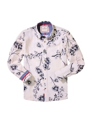 Joe Browns Pink Japanese-Inspired Floral Print Long Sleeve 100% Cotton Shirt - Image 5 of 5