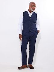Joe Browns Blue Pinstripe Seersucker Suit Trousers - Image 2 of 5