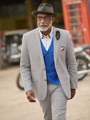 Joe Browns Grey Herringbone Linen Blend Blazer - Image 1 of 7