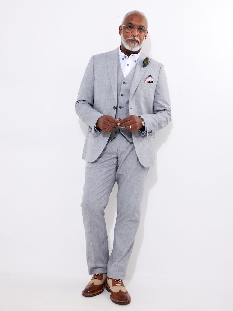 Joe Browns Herringbone Linen Blend Blazer - Image 4 of 7