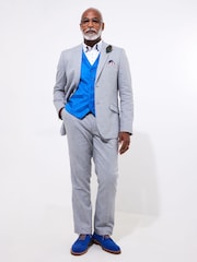 Joe Browns Grey Herringbone Linen Blend Blazer - Image 5 of 7