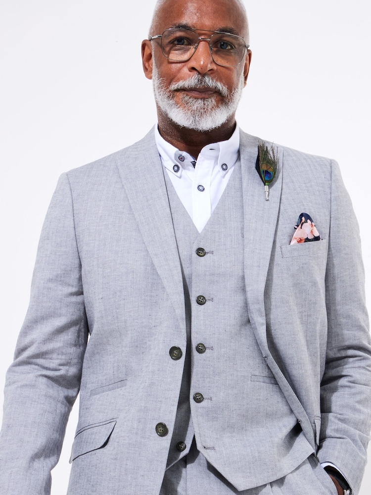 Joe Browns Herringbone Linen Blend Blazer - Image 6 of 7