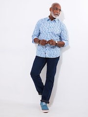 Joe Browns Blue Paisley Print Long Sleeve 100% Cotton Shirt - Image 3 of 5