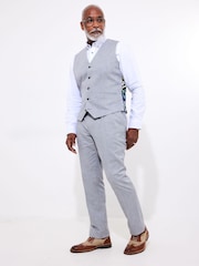 Joe Browns Grey Herringbone Linen Blend Waistcoat - Image 4 of 7
