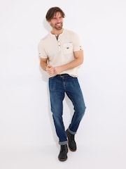 Joe Browns Pique Print Chest Pocket Henley T-Shirt - Bild 2 von 5