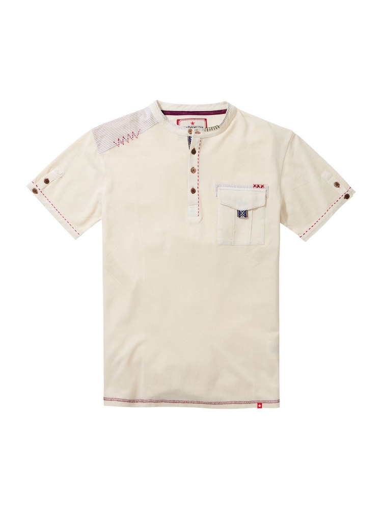 Joe Browns Pique Print Chest Pocket Henley T-Shirt - Bild 5 von 5