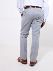 Joe Browns Grey Herringbone Linen Blend Suit Trousers - Image 4 of 5