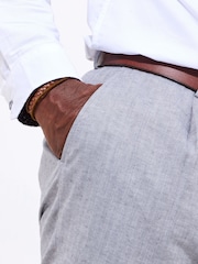 Joe Browns Grey Herringbone Linen Blend Suit Trousers - Image 5 of 5