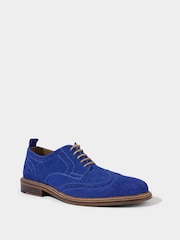 Joe Browns Blue Premium Leather Lace-Up Suede Brogues Shoes - Image 2 of 6