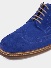 Joe Browns Blue Premium Leather Lace-Up Suede Brogues Shoes - Image 5 of 6