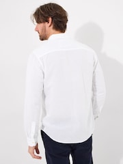 Joe Browns White Linen Blend Long Sleeve Shirt - Image 4 of 5