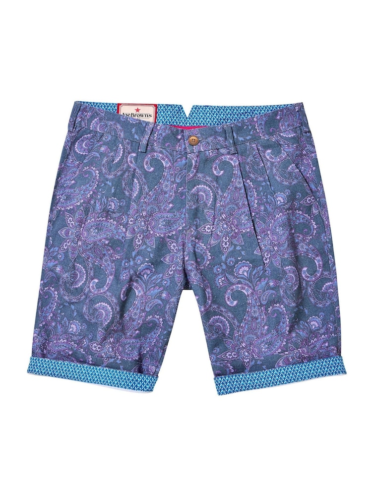 Joe Browns Purple Paisley Print Summer Shorts - Image 5 of 5