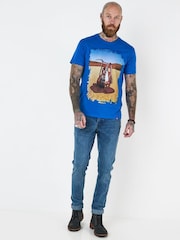 Joe Browns Blue Melting Guitar Graphic 100% Cotton T-Shirt - Image 2 of 5