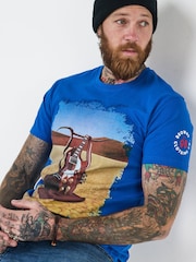 Joe Browns Blue Melting Guitar Graphic 100% Cotton T-Shirt - Image 3 of 5