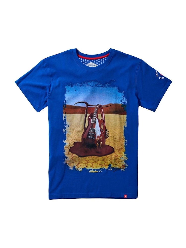 Joe Browns Blue Melting Guitar Graphic 100% Cotton T-Shirt - Image 5 of 5