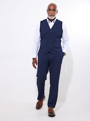 Joe Browns Blue Pinstripe Seersucker Suit Waistcoat - Image 3 of 5