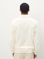 Lacoste Cream Classic Fit Polo Collar Ribbed Polo Shirt - Image 3 of 4