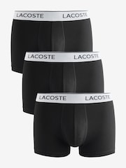 Lacoste Black Stretch Cotton Trunks 3 Pack - Image 1 of 4