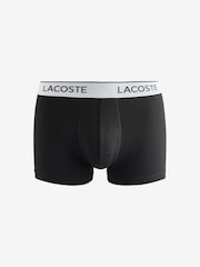 Lacoste Black Stretch Cotton Trunks 3 Pack - Image 2 of 4