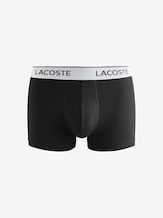 Lacoste Black Stretch Cotton Trunks 3 Pack - Image 3 of 4