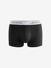 Lacoste Black Stretch Cotton Trunks 3 Pack - Image 4 of 4