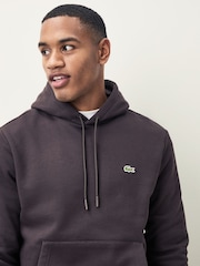 Lacoste Brown Brushed Fleece Hoodie - Image 2 of 4