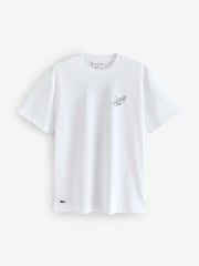 Lacoste Classic Fit Printed White Jersey T-Shirt - Imagen 1 de 2