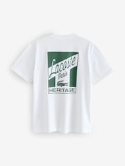 Lacoste Classic Fit Printed White Jersey T-Shirt - Imagen 2 de 2