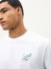 Lacoste White Classic Fit Printed Jersey T-Shirt - Image 4 of 7