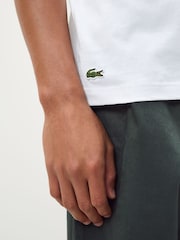 Lacoste White Classic Fit Printed Jersey T-Shirt - Image 5 of 7