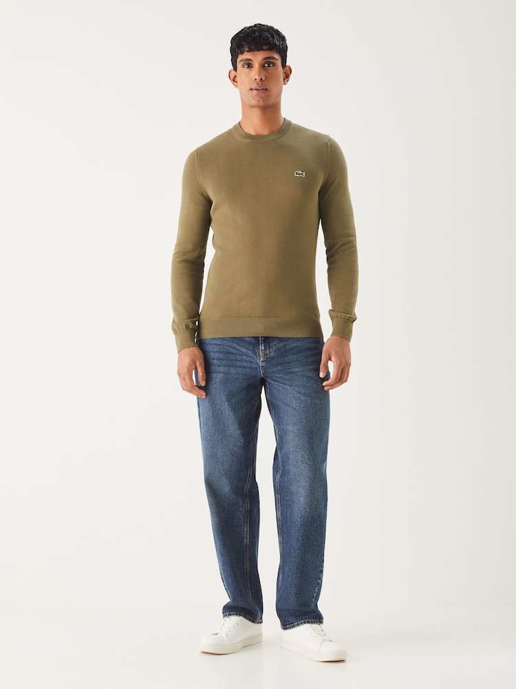 Lacoste Green Cotton Crew Neck Sweater - Image 2 of 4 Lacoste Green Cotton Crew Neck Sweater - Image 2 of 4