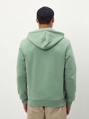 Lacoste Green Brushed Fleece Zip Front Hoodie - Image 3 of 4