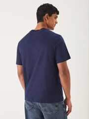 Lacoste Navy Crocodile Print Cotton T-Shirt - Image 3 of 6