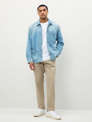Lacoste Blue Cotton Denim Overshirt - Image 3 of 5