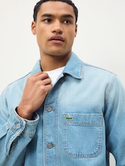 Lacoste Blue Cotton Denim Overshirt - Image 4 of 5