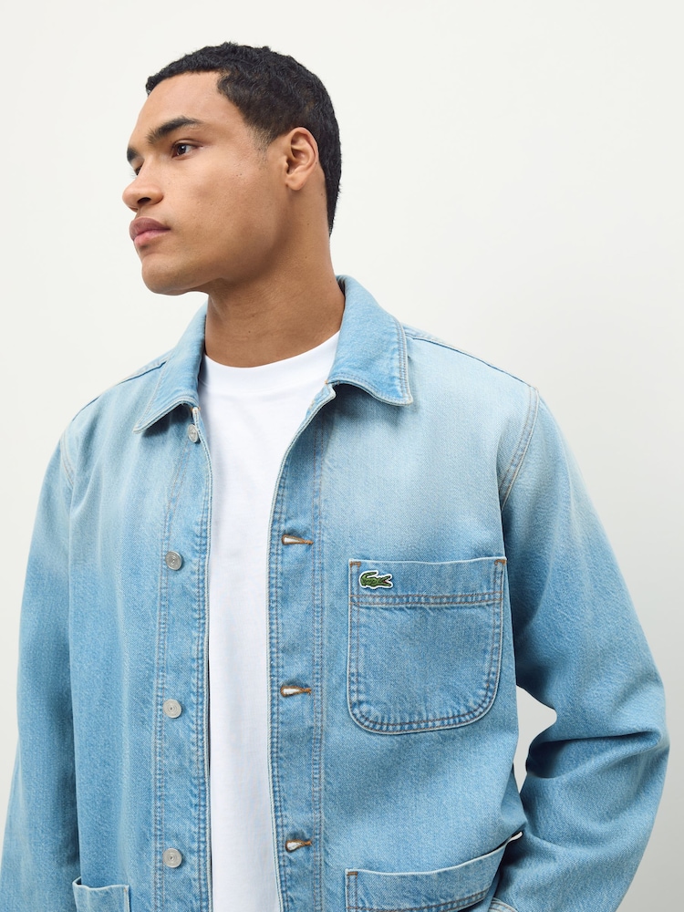 Lacoste Blue Cotton Denim Overshirt - Image 5 of 5