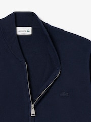 Lacoste Blue Bomber Style Wool and Cotton Interlock Sweater - Image 2 of 2