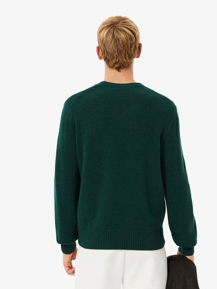 Lacoste Green Carded Wool Jersey Crew Neck Sweater - Image 2 of 6