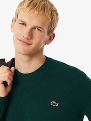 Lacoste Green Carded Wool Jersey Crew Neck Sweater - Image 4 of 6