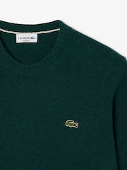 Lacoste Green Carded Wool Jersey Crew Neck Sweater - Image 6 of 6